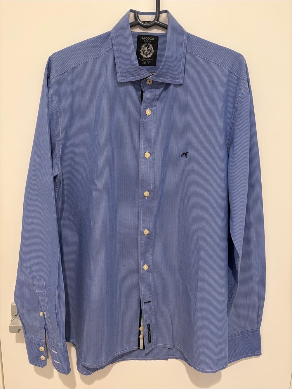 Sacoor brothers Blue Men's Button-Down Dress Shirt